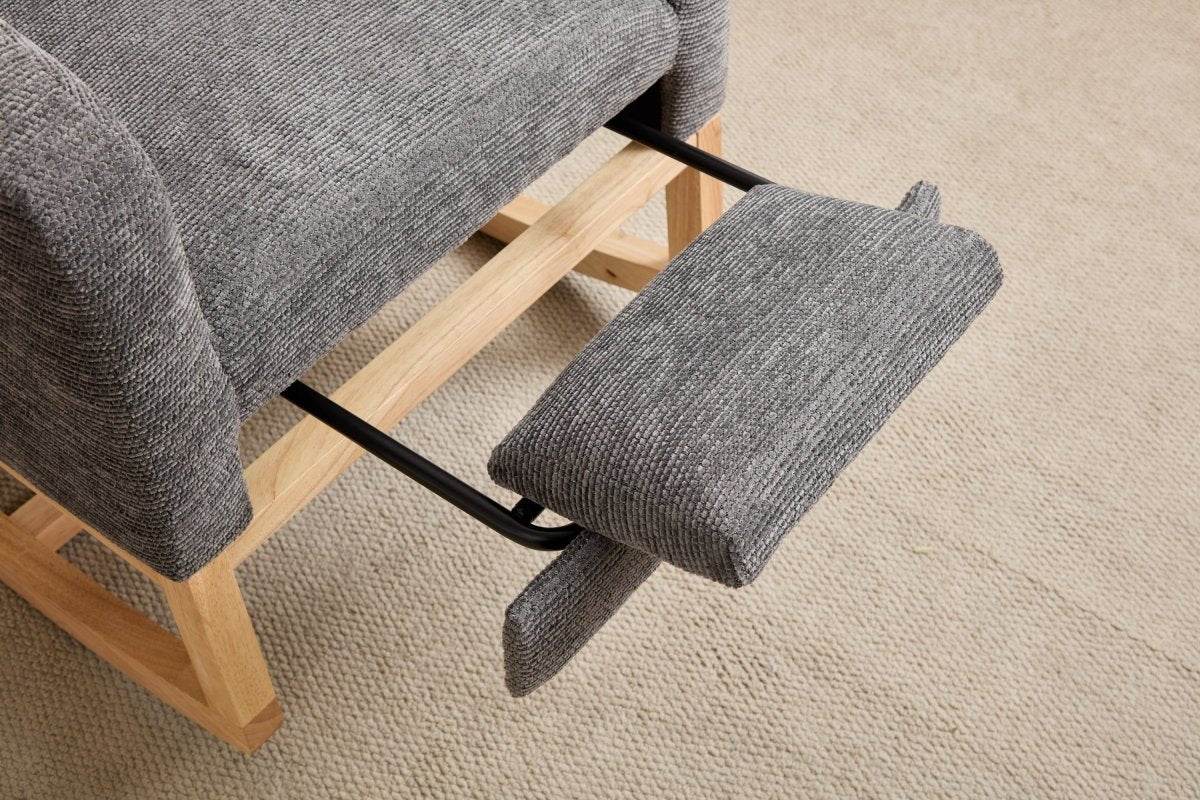 Dark Grey Polyester Blend Modern Rocking Chair - Sleep Galleria