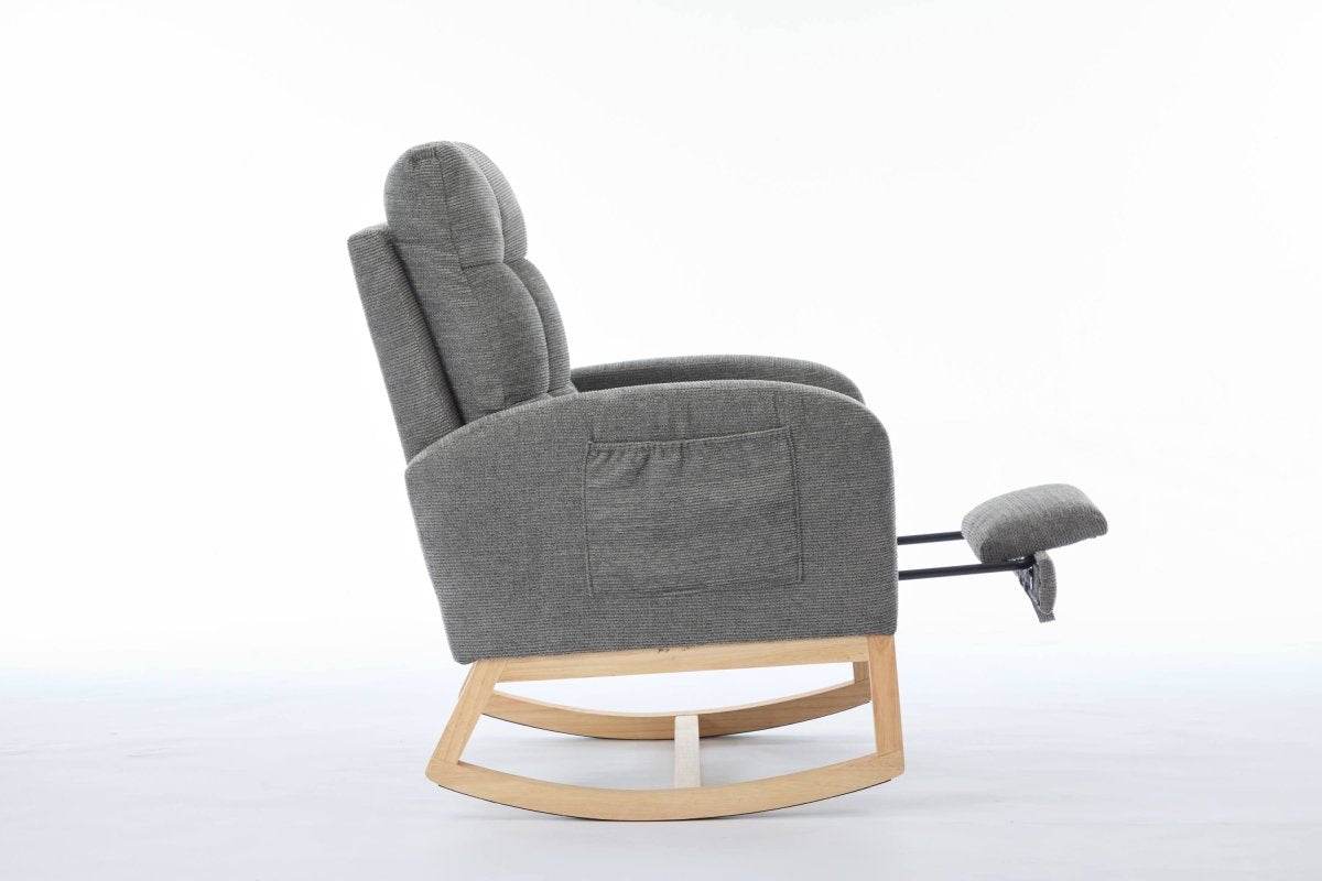 Dark Grey Polyester Blend Modern Rocking Chair - Sleep Galleria