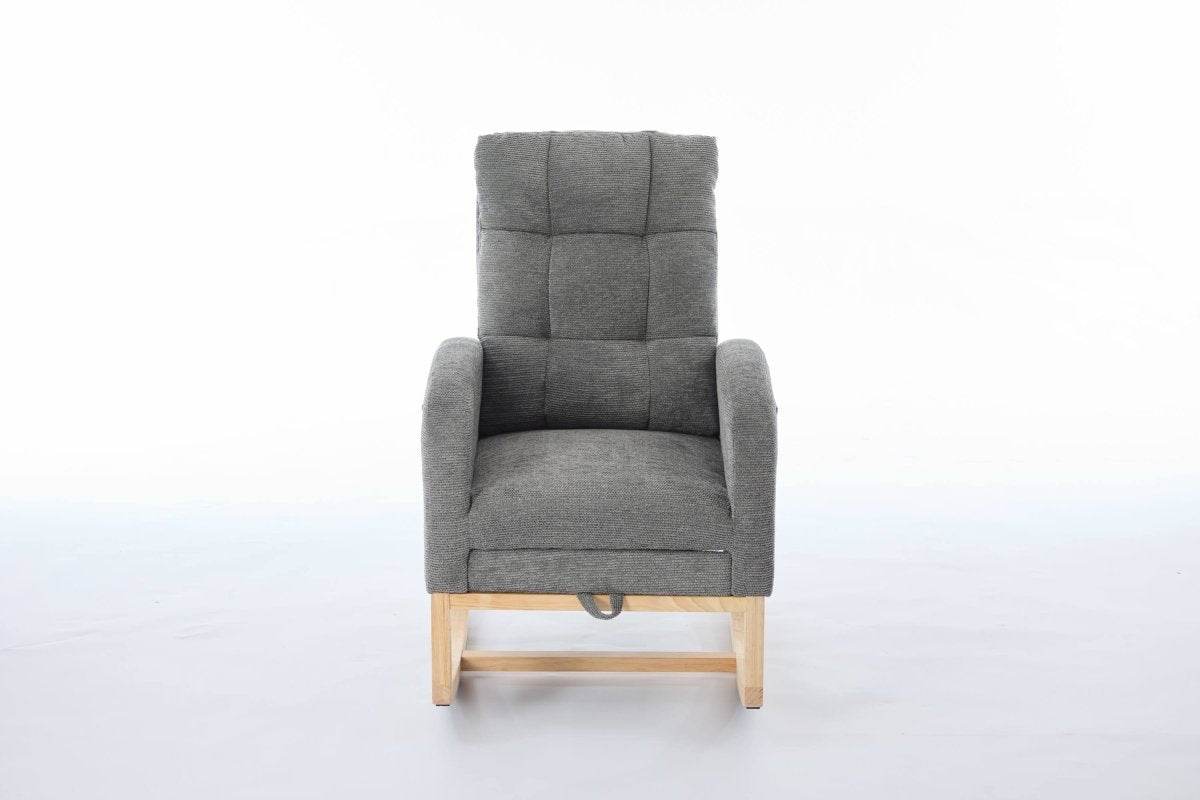 Dark Grey Polyester Blend Modern Rocking Chair - Sleep Galleria