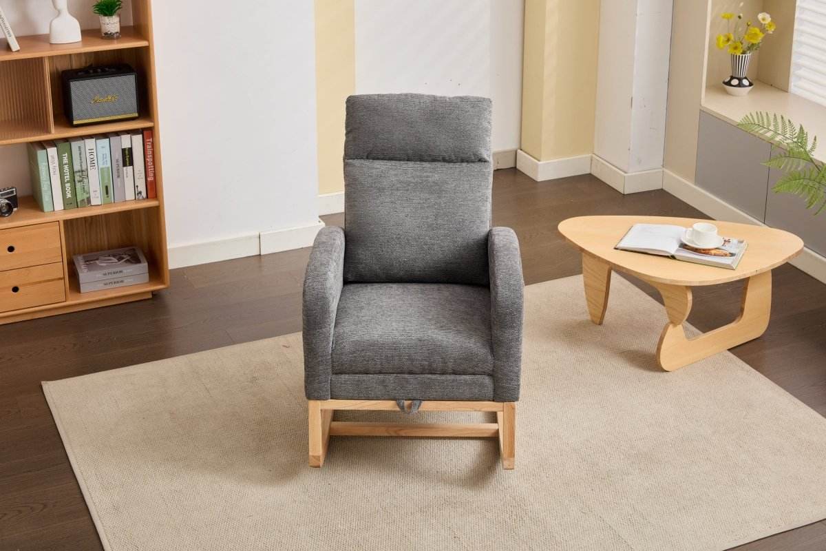 Dark Grey Polyester Blend Modern Rocking Chair - Sleep Galleria