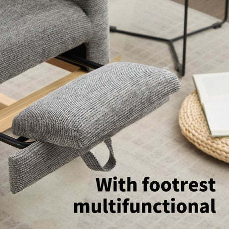 Dark Grey Polyester Blend Modern Rocking Chair - Sleep Galleria