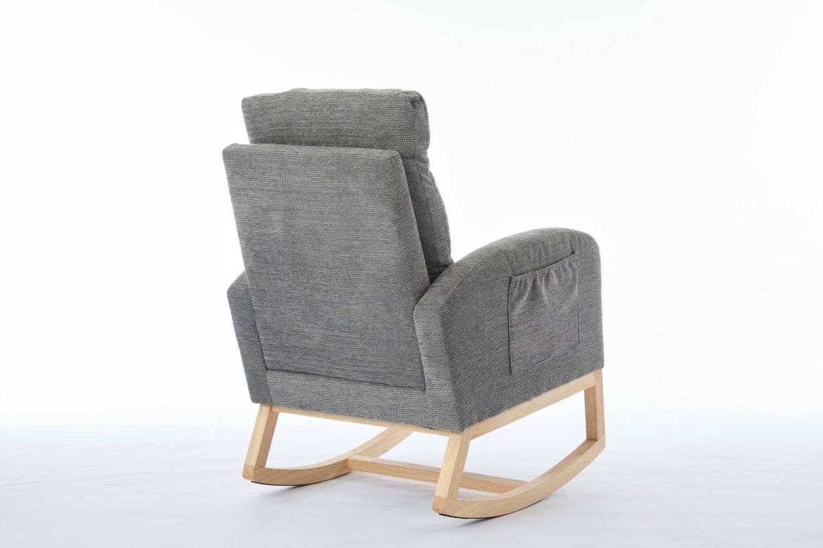 Dark Grey Polyester Blend Modern Rocking Chair - Sleep Galleria