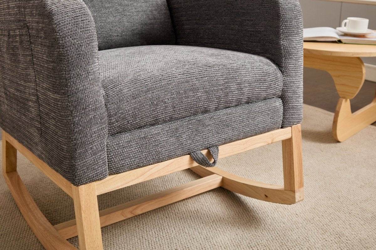 Dark Grey Polyester Blend Modern Rocking Chair - Sleep Galleria