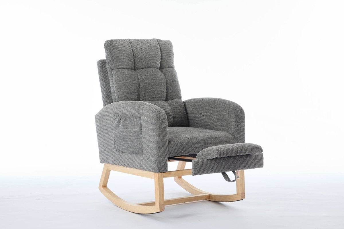 Dark Grey Polyester Blend Modern Rocking Chair - Sleep Galleria