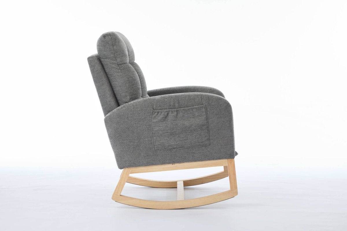 Dark Grey Polyester Blend Modern Rocking Chair - Sleep Galleria