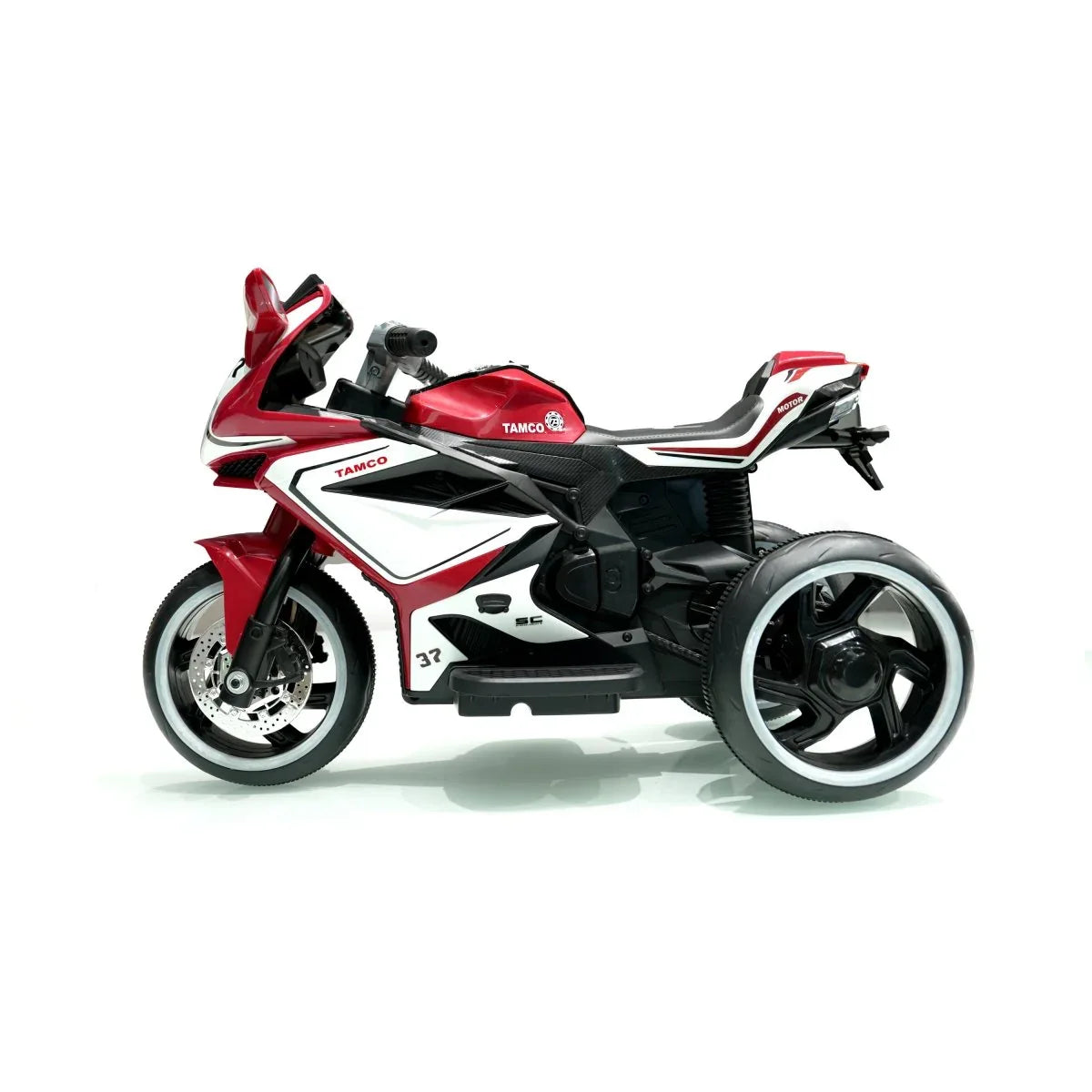 Electric Red Kids Ride-On Motorcycle With Lights - Omega Lifestyles