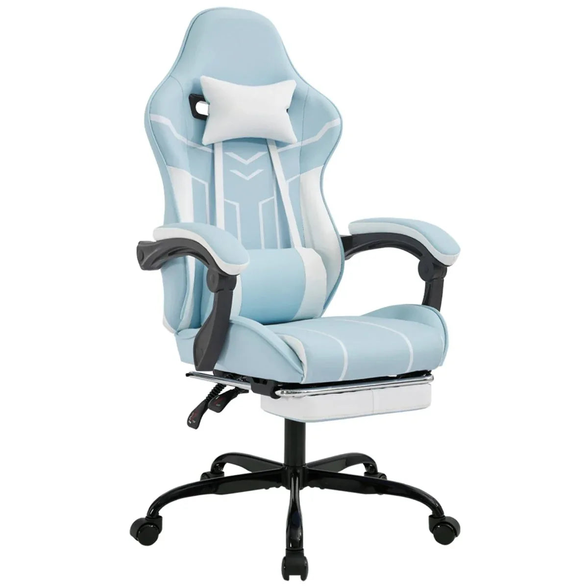 Ergonomic PU Leather Massage Gaming Chair With Footrest - Omega Lifestyles