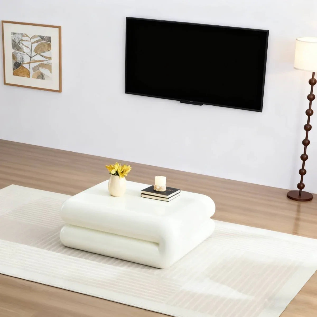 Fiberglass Stacked Square Coffee Table With Open Storage - Omega Lifestyles