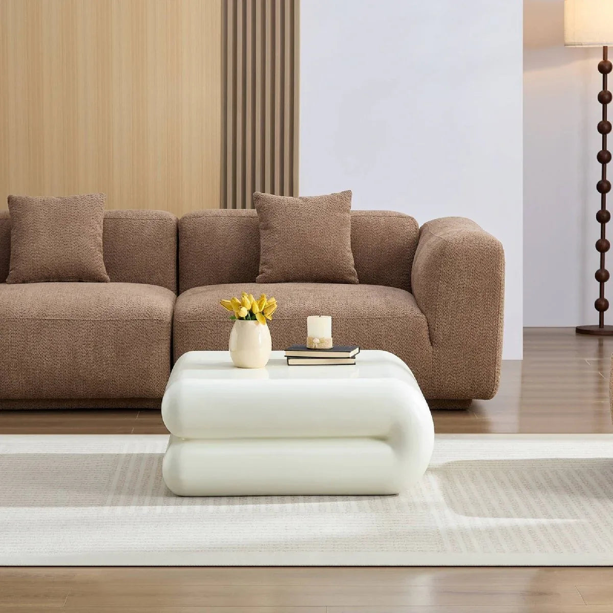 Fiberglass Stacked Square Coffee Table With Open Storage - Omega Lifestyles