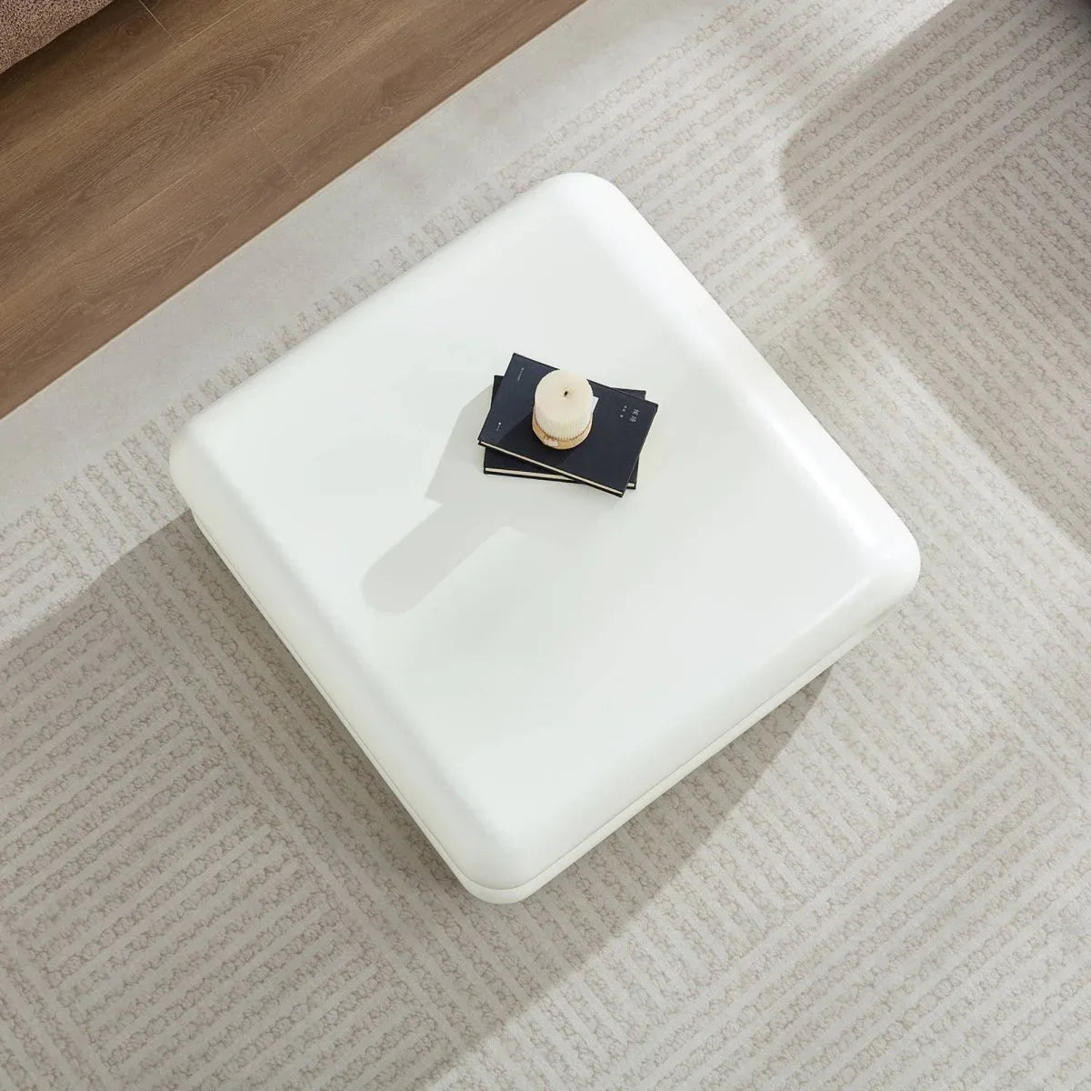 Fiberglass Stacked Square Coffee Table With Open Storage - Omega Lifestyles