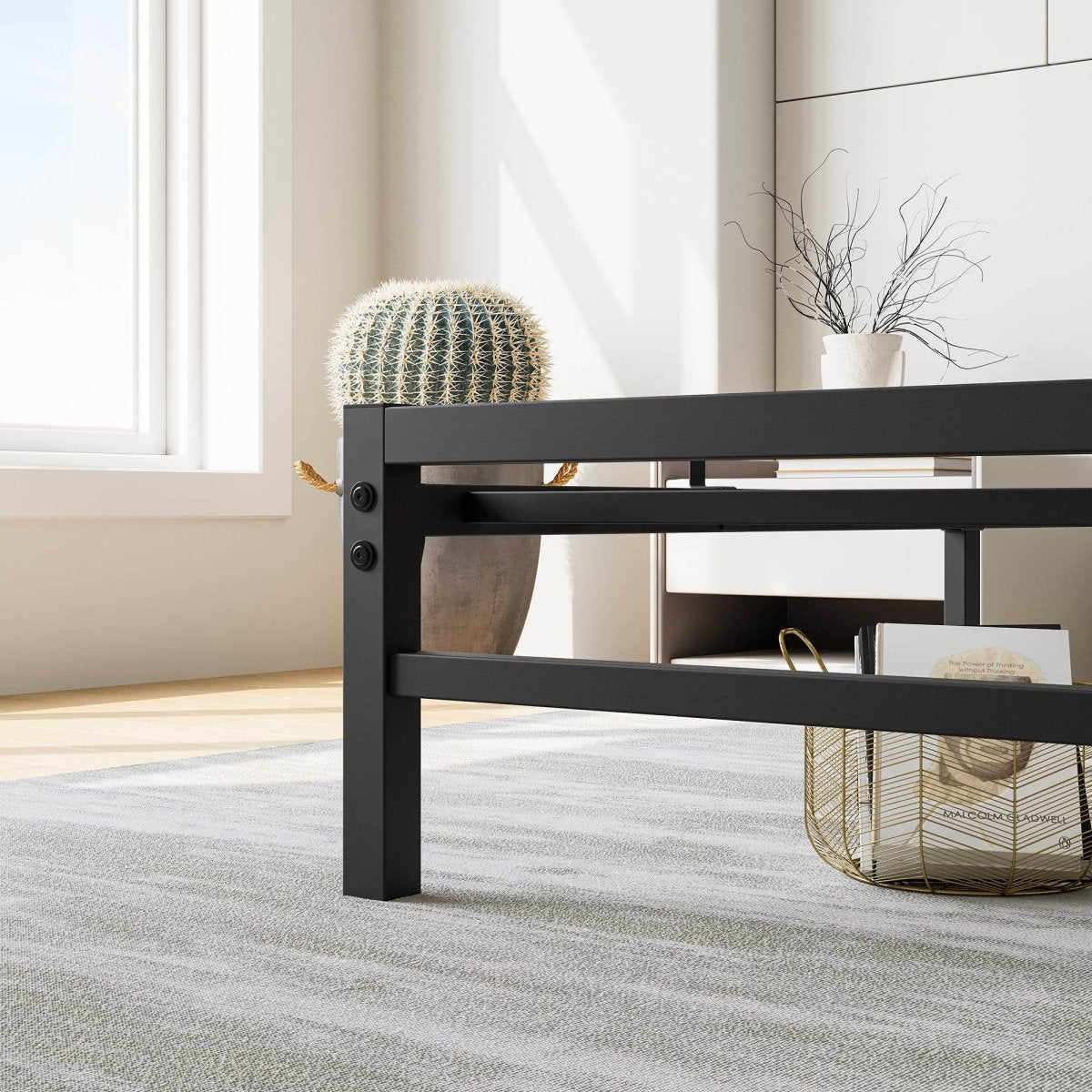 Full Metal Rustic Industrial Full Bed Frame - Driftwood - Omega Lifestyles