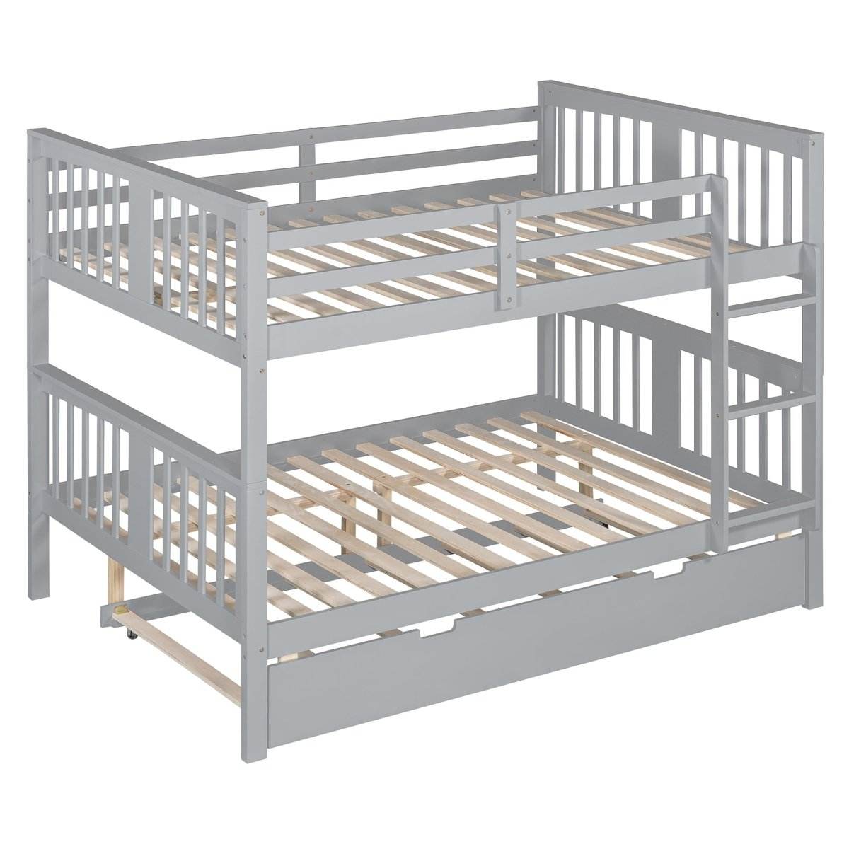 Full Over Full Bunk Bed With Twin Trundle Ladder - Sleep Galleria