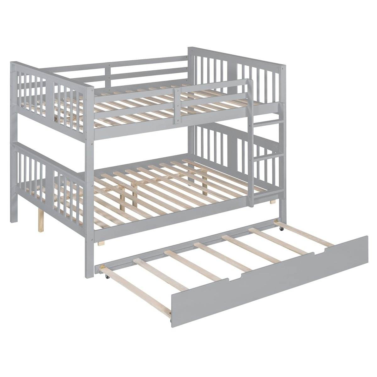 Full Over Full Bunk Bed With Twin Trundle Ladder - Sleep Galleria