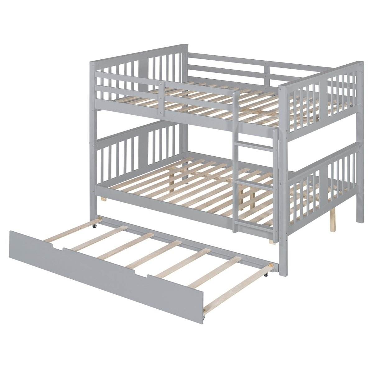 Full Over Full Bunk Bed With Twin Trundle Ladder - Sleep Galleria