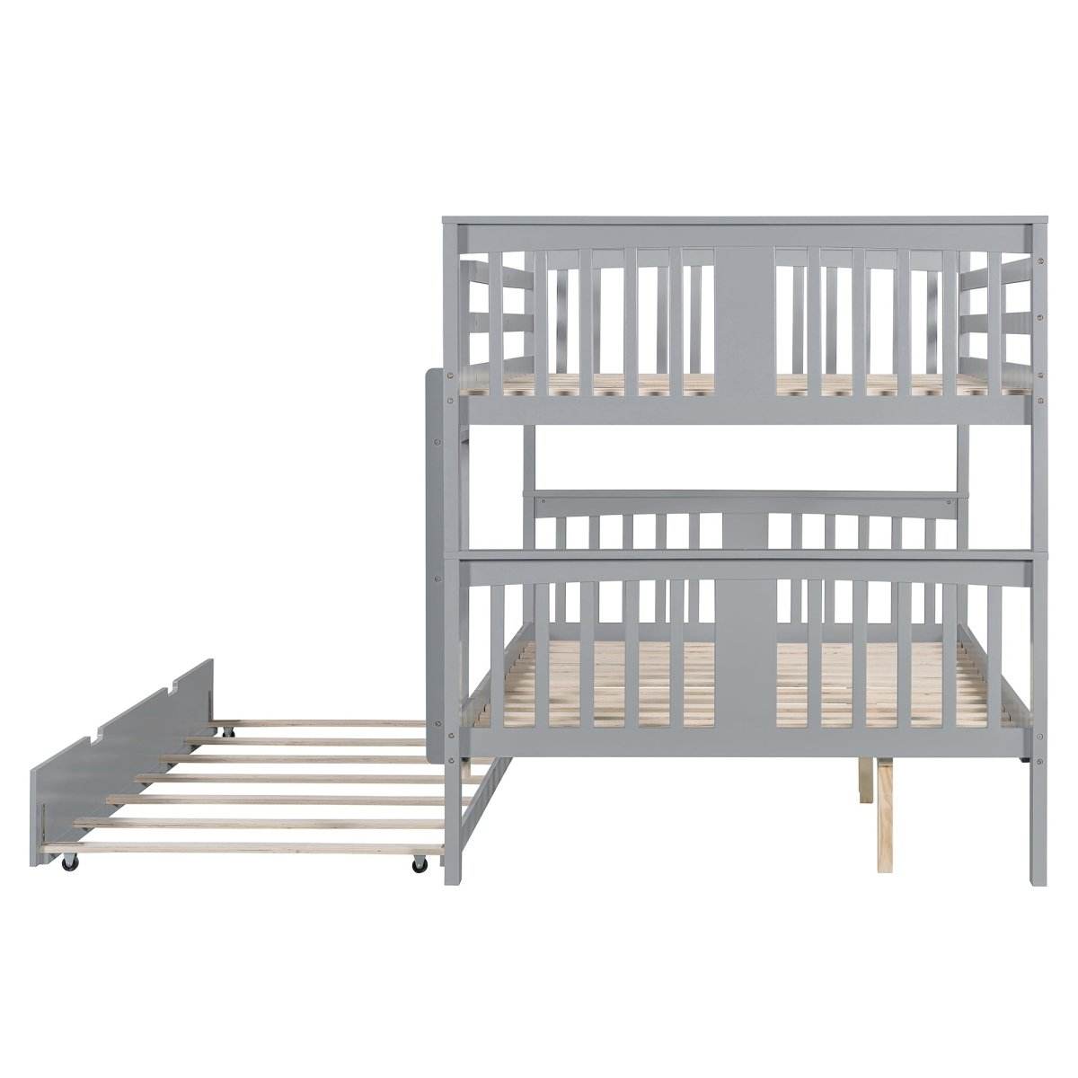 Full Over Full Bunk Bed With Twin Trundle Ladder - Sleep Galleria