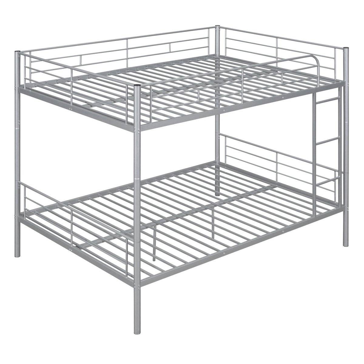 Full Over Full Iron Frame Silver Bunk Bed - Sleep Galleria