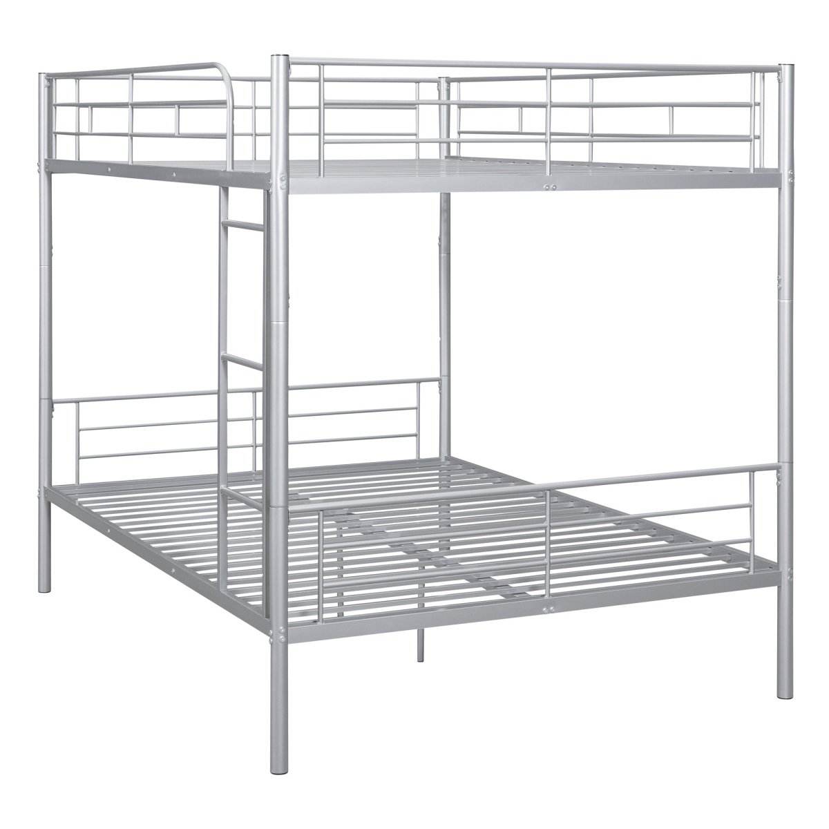 Full Over Full Iron Frame Silver Bunk Bed - Sleep Galleria