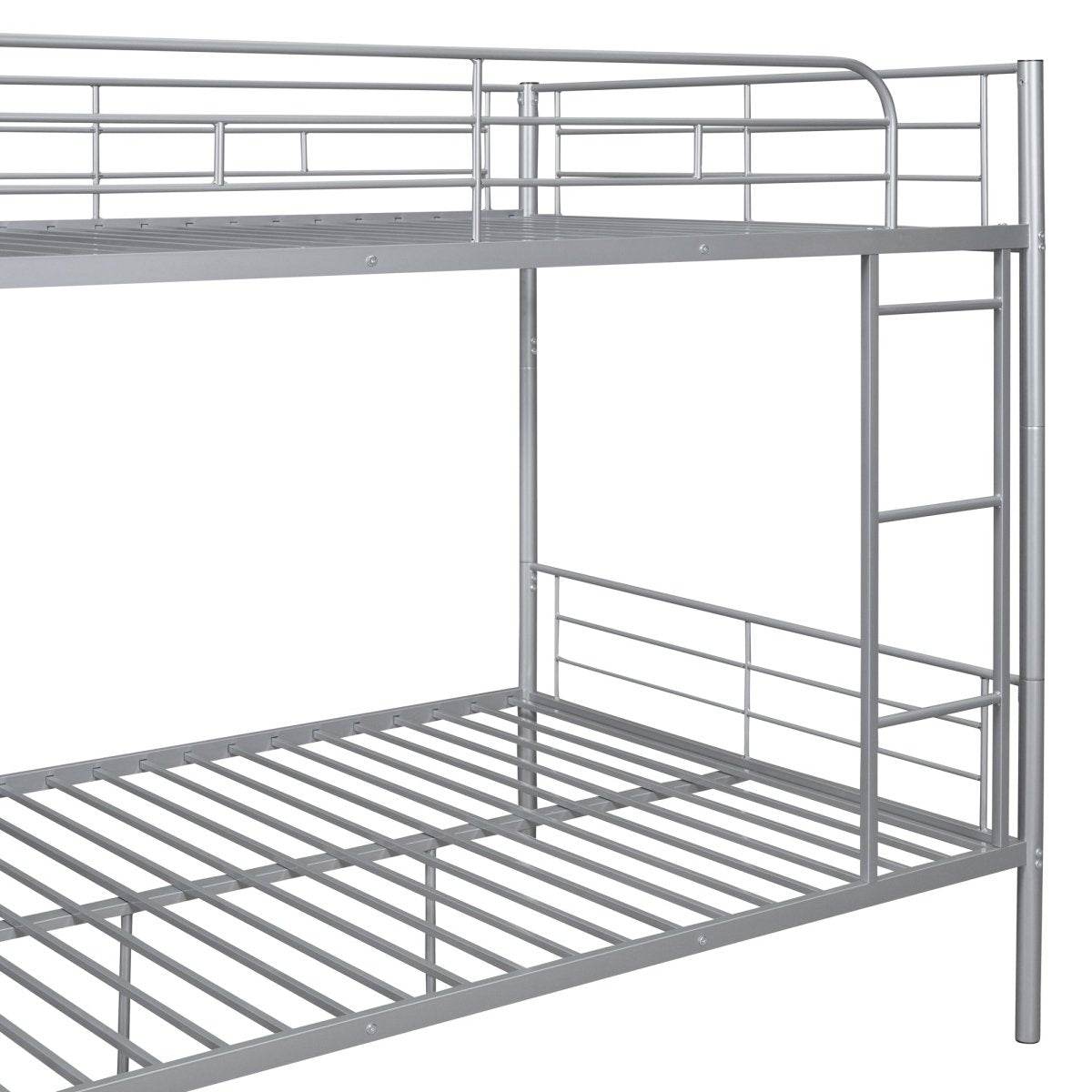 Full Over Full Iron Frame Silver Bunk Bed - Sleep Galleria