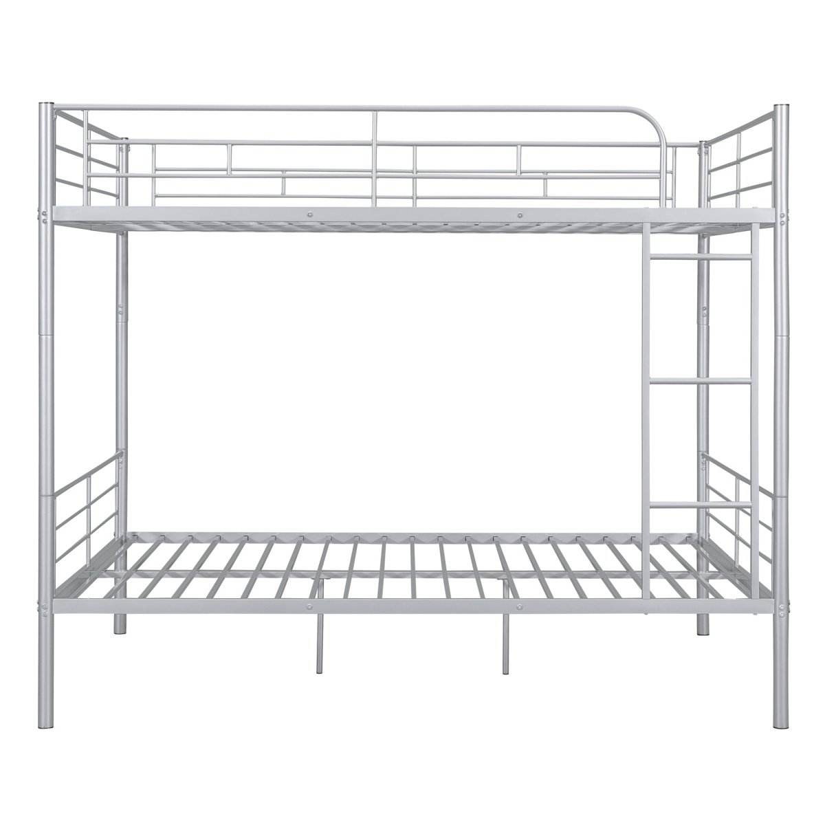 Full Over Full Iron Frame Silver Bunk Bed - Sleep Galleria