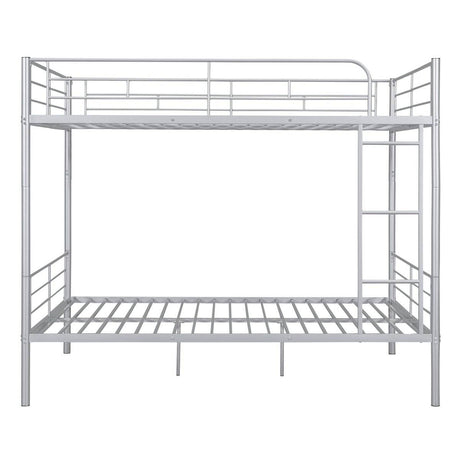 Full Over Full Iron Frame Silver Bunk Bed - Sleep Galleria