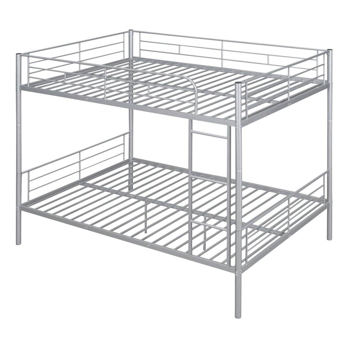 Full Over Full Iron Frame Silver Bunk Bed - Sleep Galleria