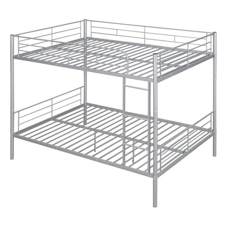 Full Over Full Iron Frame Silver Bunk Bed - Sleep Galleria