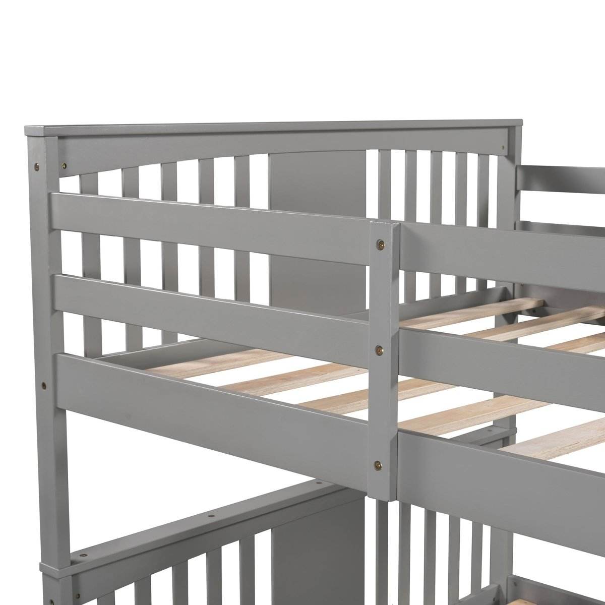 Full Over Full Solid Wood Bunk Bed Frame - Sleep Galleria