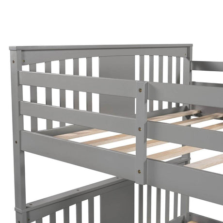 Full Over Full Solid Wood Bunk Bed Frame - Sleep Galleria