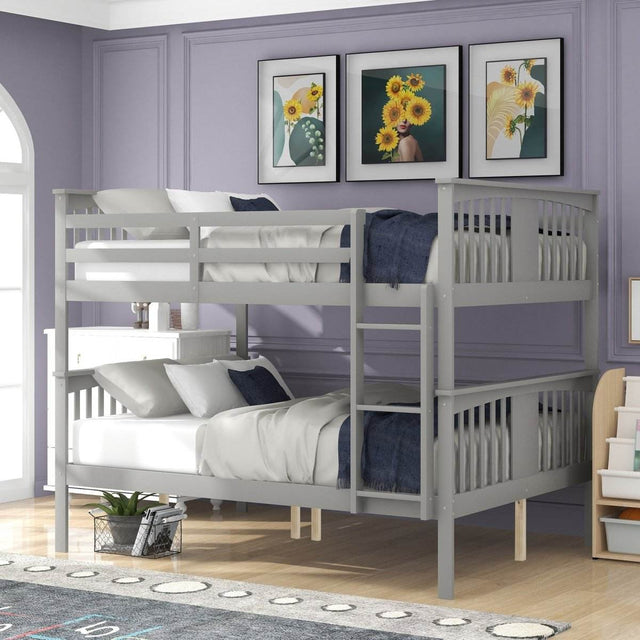 Full Over Full Solid Wood Bunk Bed Frame - Sleep Galleria
