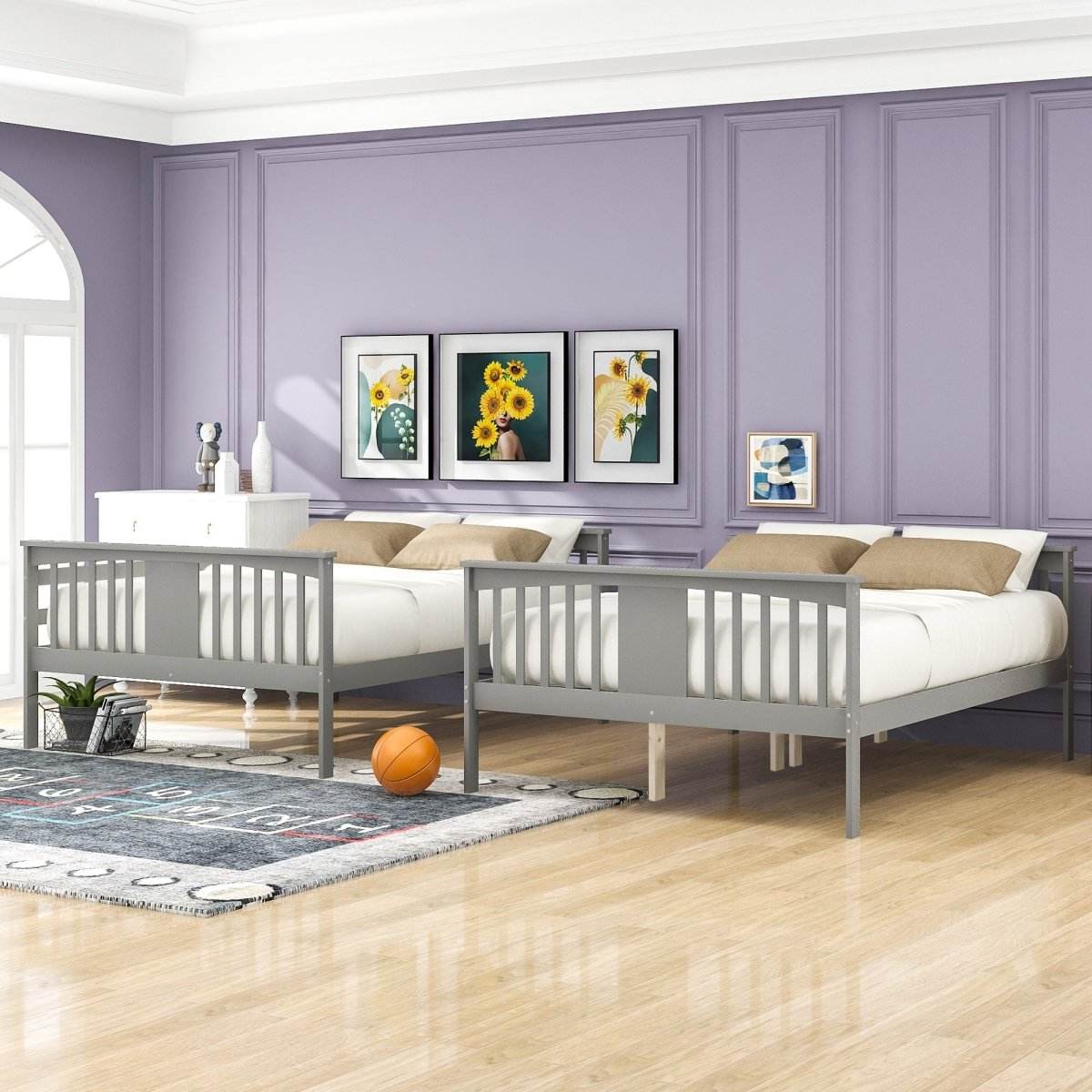 Full Over Full Solid Wood Bunk Bed Frame - Sleep Galleria