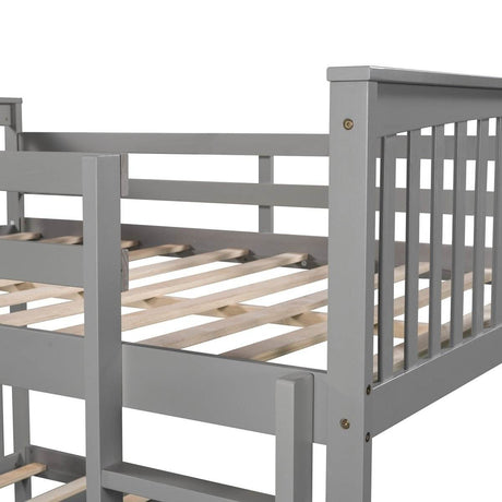 Full Over Full Solid Wood Bunk Bed Frame - Sleep Galleria