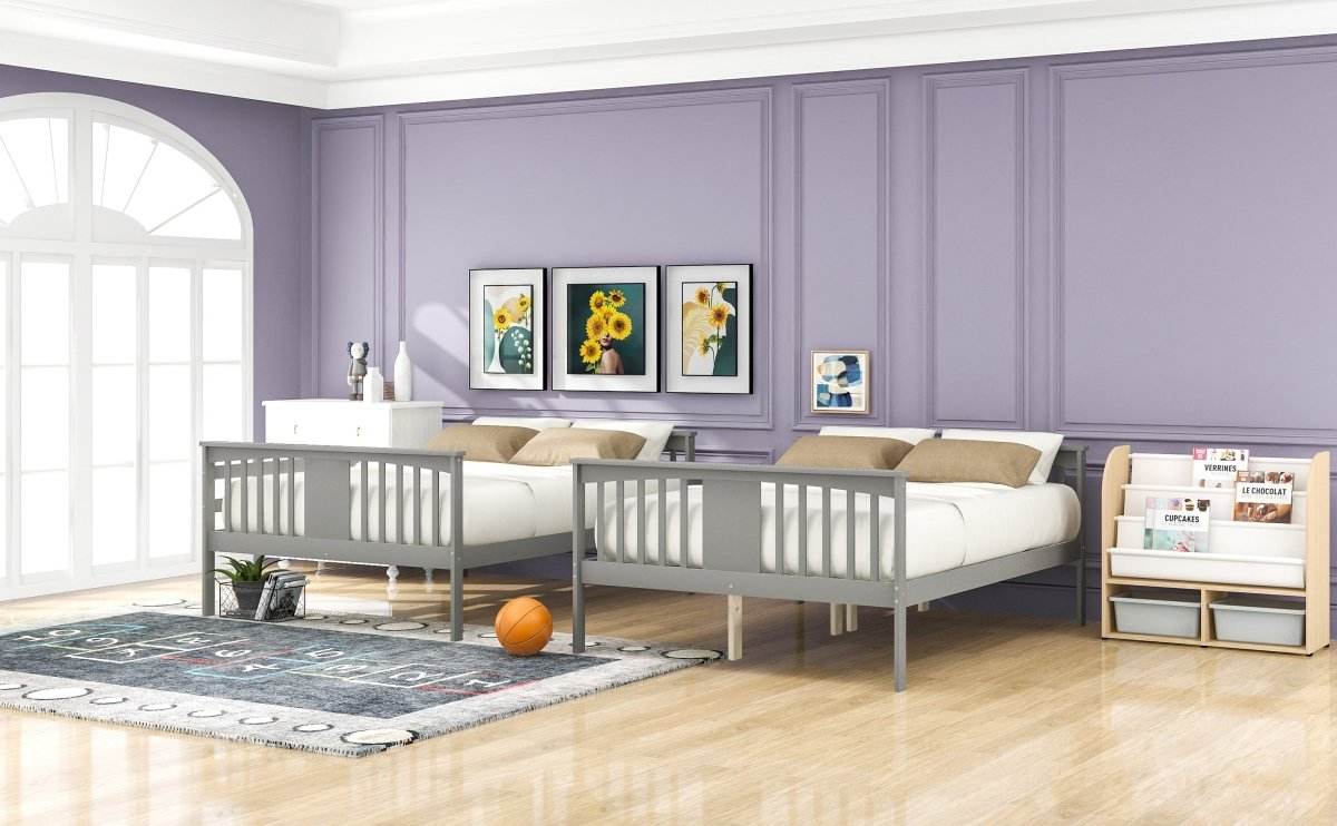 Full Over Full Solid Wood Bunk Bed Frame - Sleep Galleria