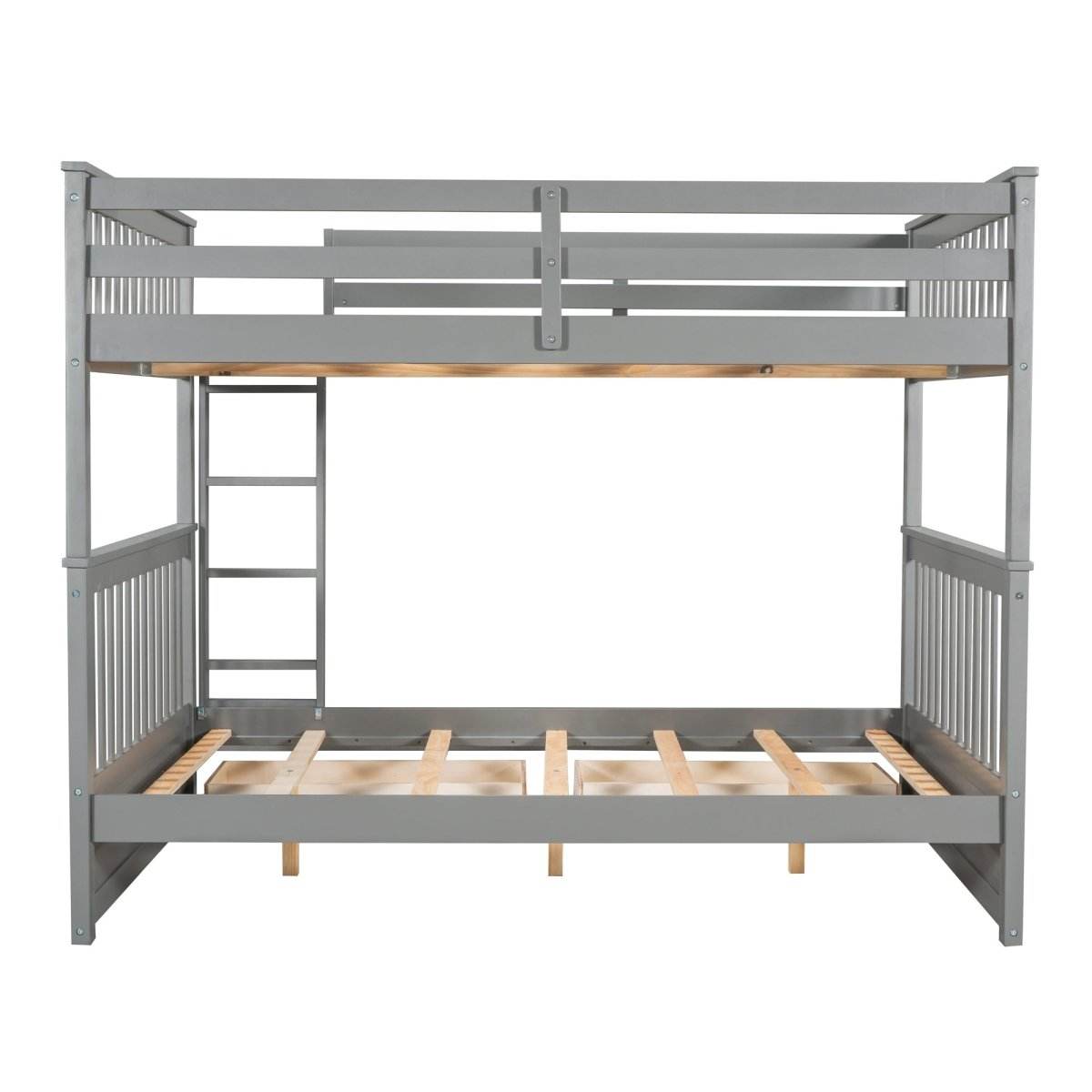 Full-Over-Full Solid Wood Gray Bunk Bed With Storage Drawers - Sleep Galleria