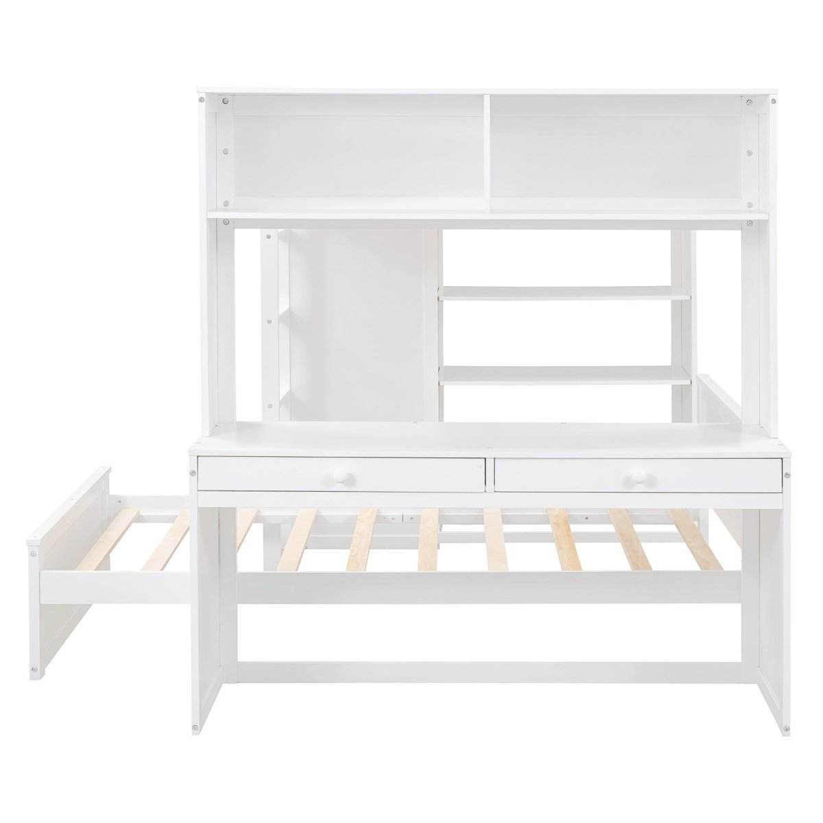 Full Over Twin Solid Wood Loft Bed With Desk - Sleep Galleria