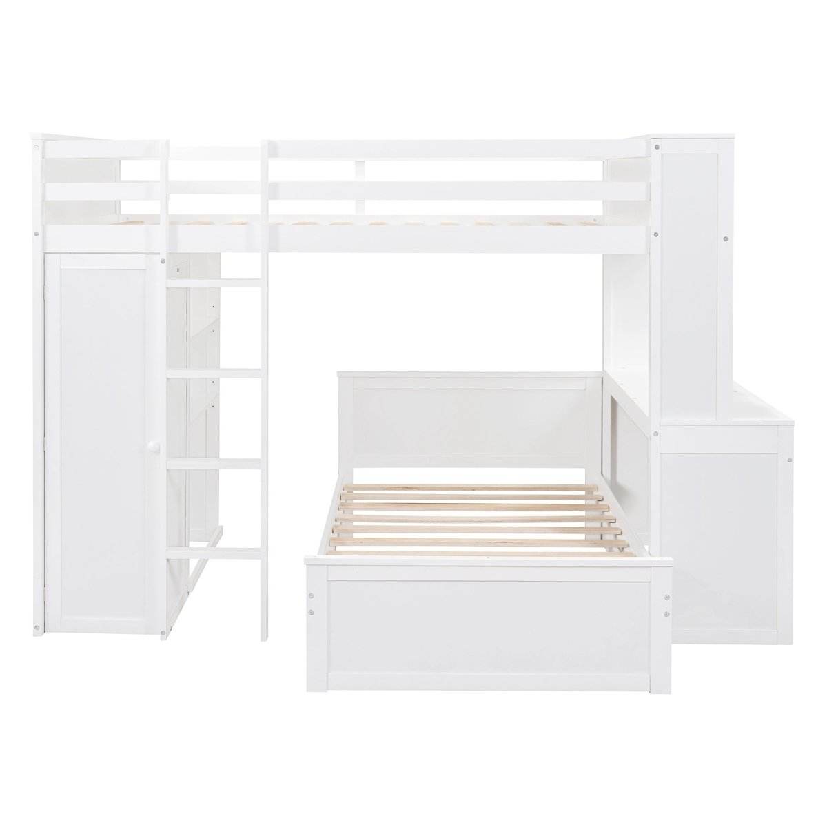 Full Over Twin Solid Wood Loft Bed With Desk - Sleep Galleria