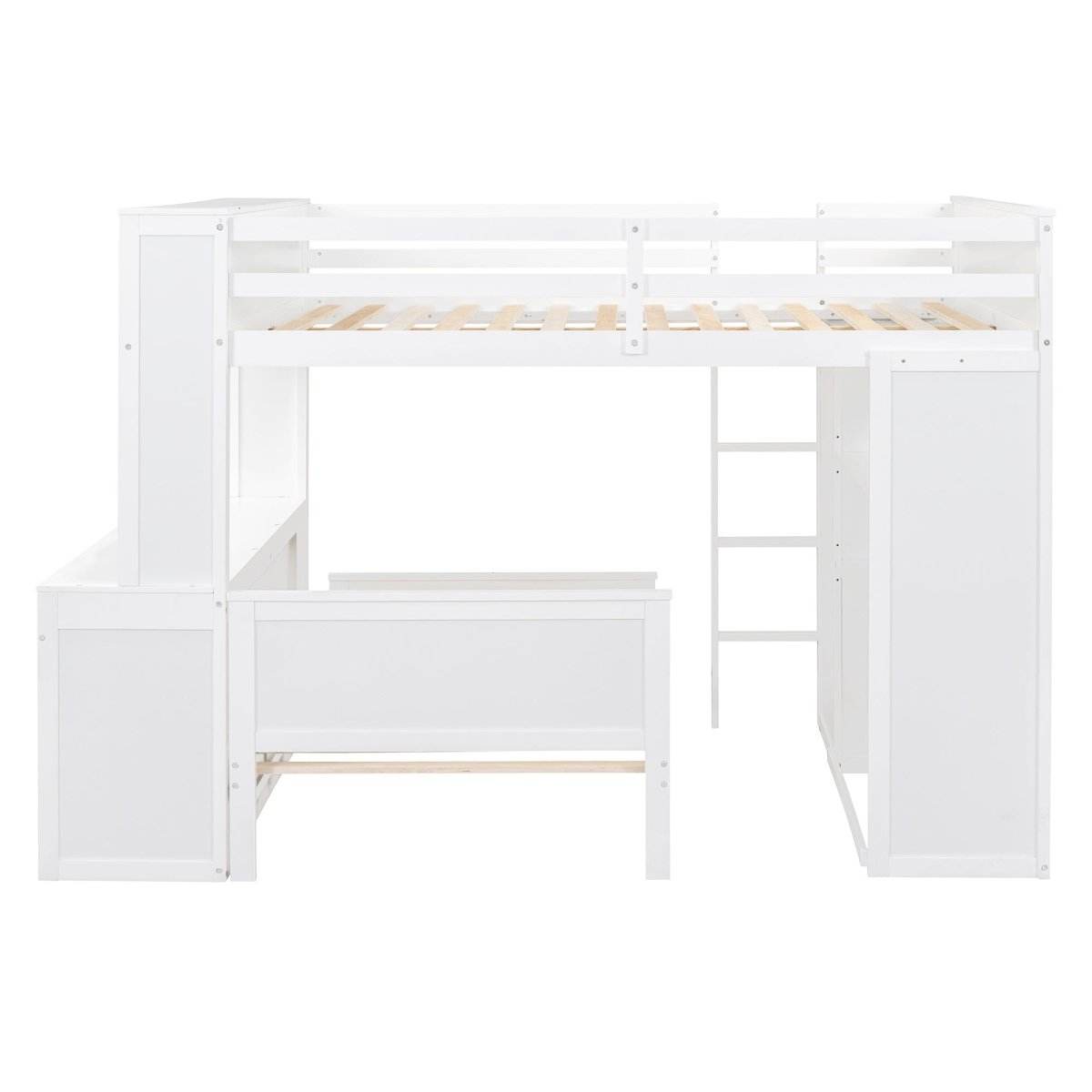 Full Over Twin Solid Wood Loft Bed With Desk - Sleep Galleria