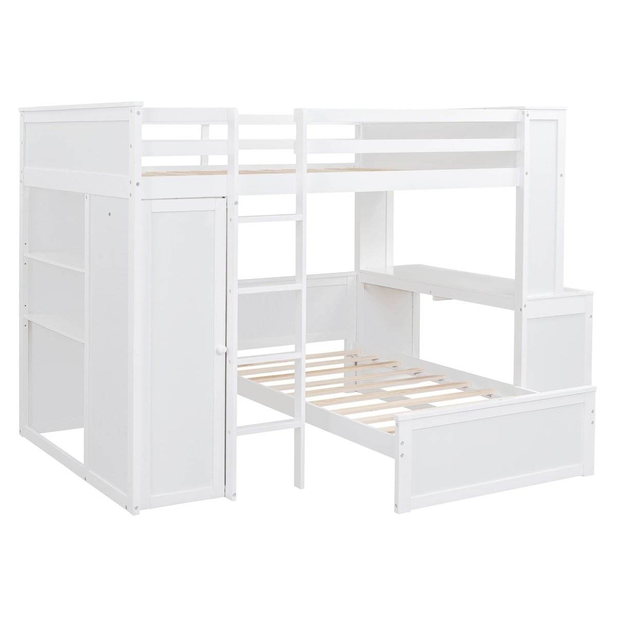 Full Over Twin Solid Wood Loft Bed With Desk - Sleep Galleria