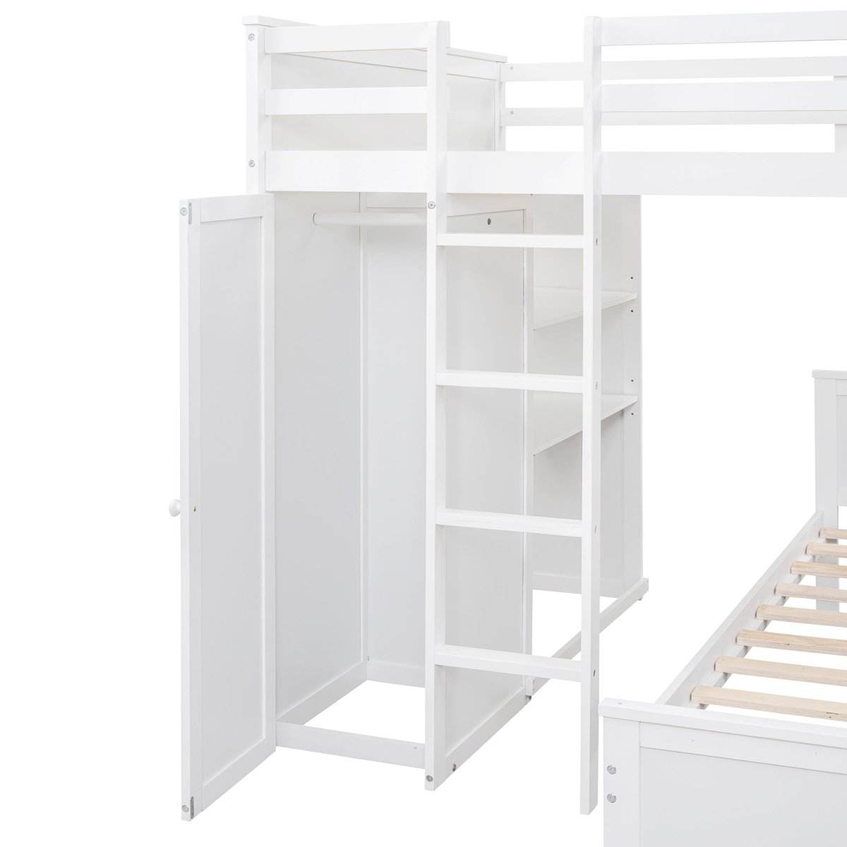 Full Over Twin Solid Wood Loft Bed With Desk - Sleep Galleria