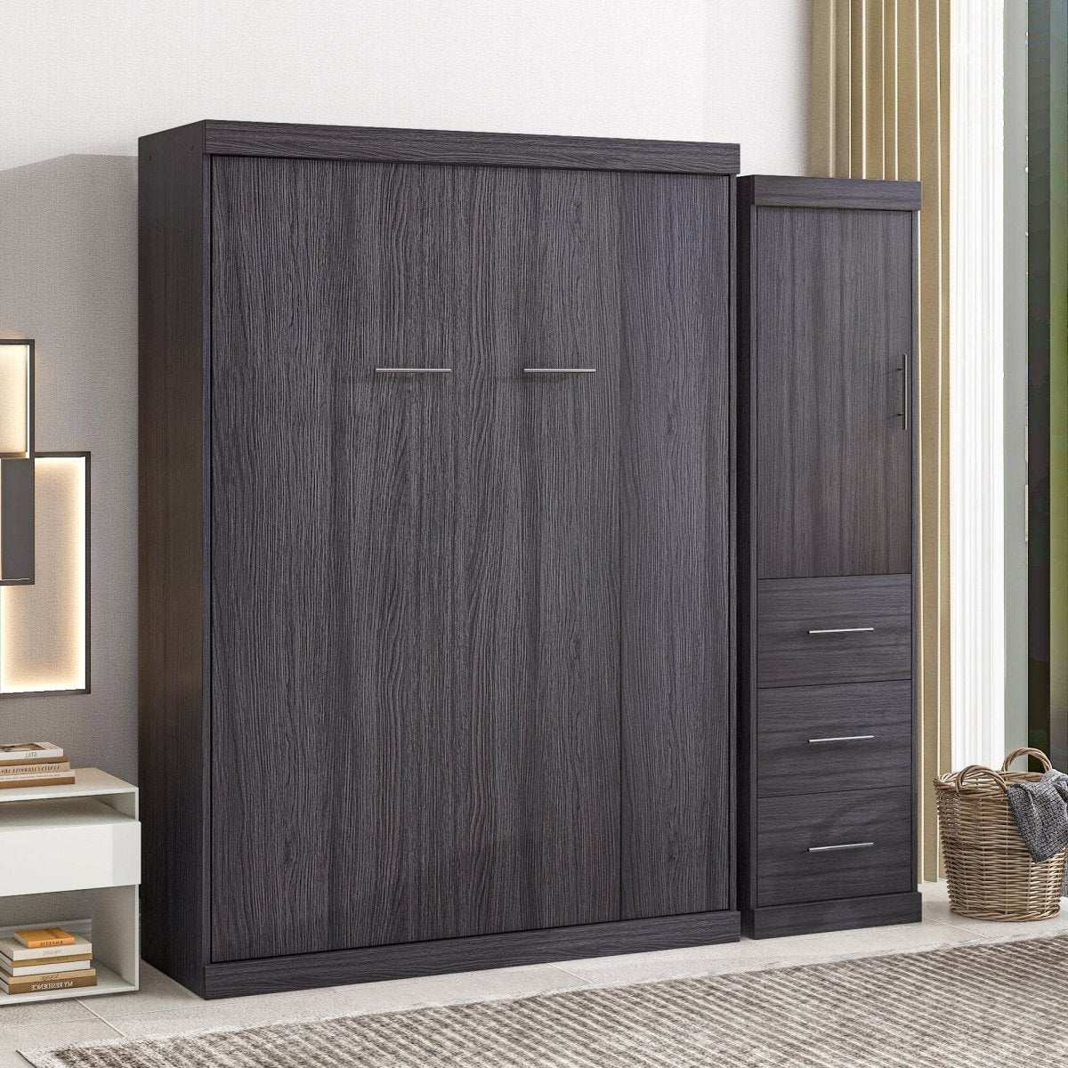 Full Size Folding Murphy Bed With Wardrobe Drawers - Sleep Galleria
