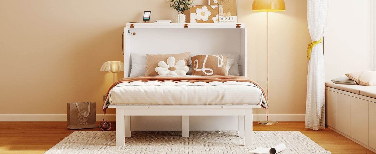 Full Size Murphy Bed With USB Port And Shelves - Sleep Galleria