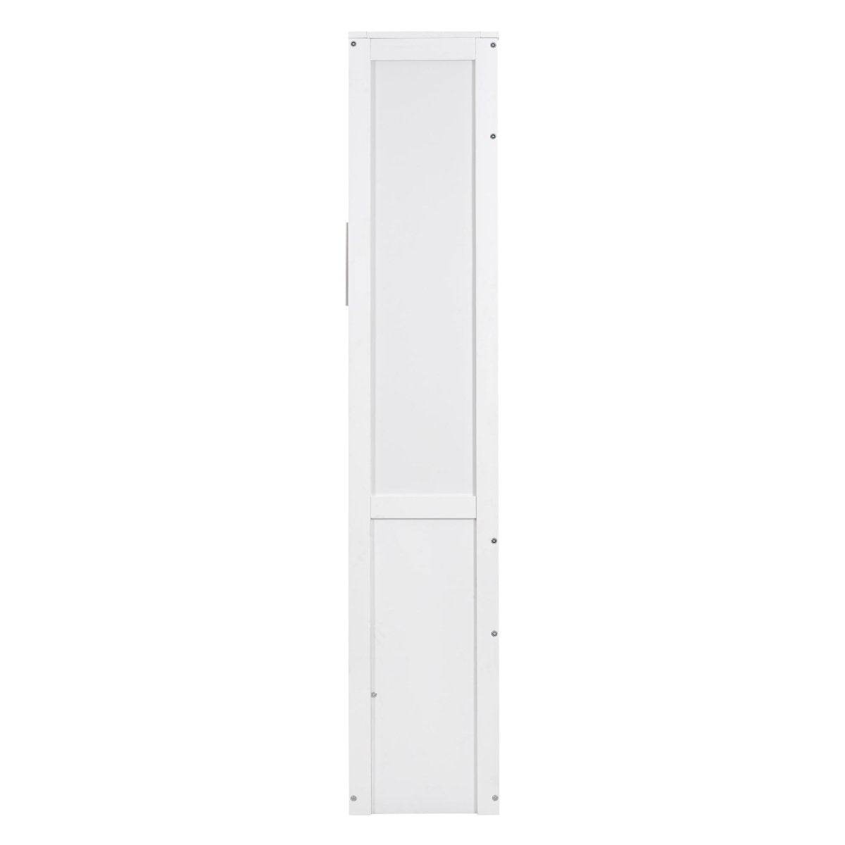 Full Size White Solid Wood Murphy Bed Wall Cabinet - Sleep Galleria