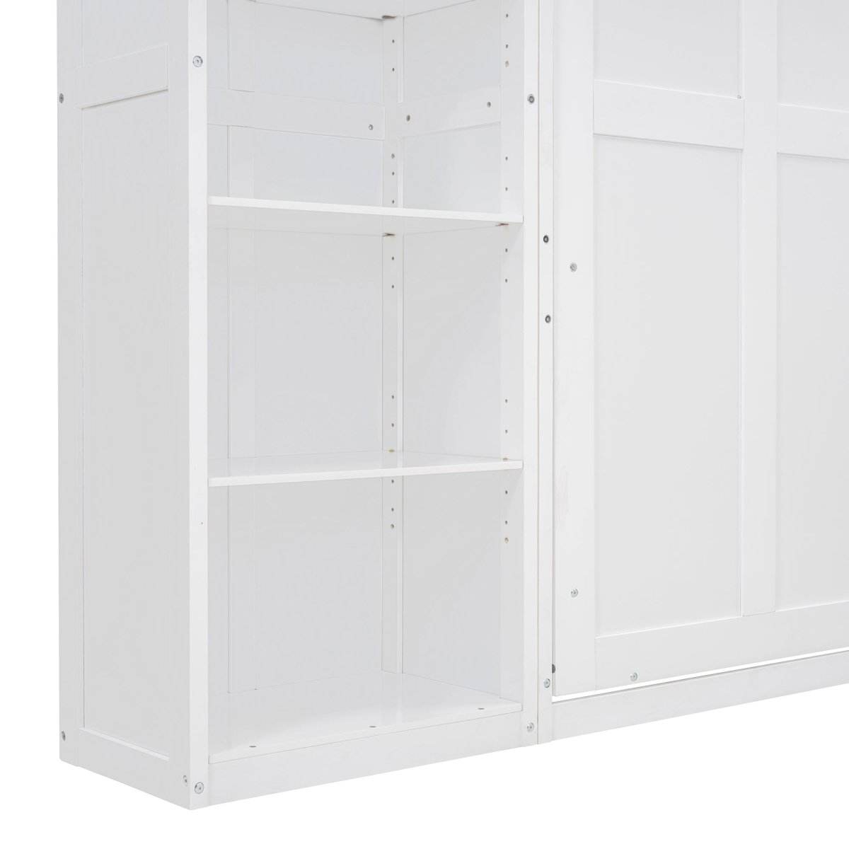 Full Size White Solid Wood Murphy Bed Wall Cabinet - Sleep Galleria