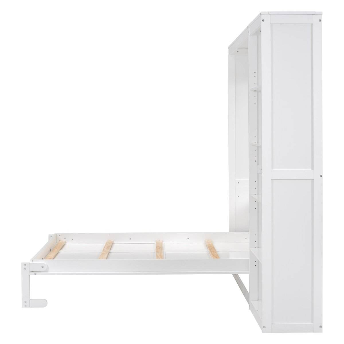 Full Size White Solid Wood Murphy Bed Wall Cabinet - Sleep Galleria