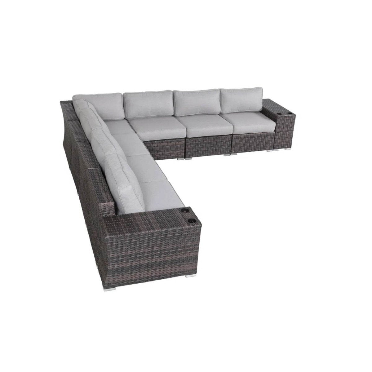 Fully Assembled Weather - Resistant Outdoor Wicker Patio Sofa - Driftwood - Omega Lifestyles