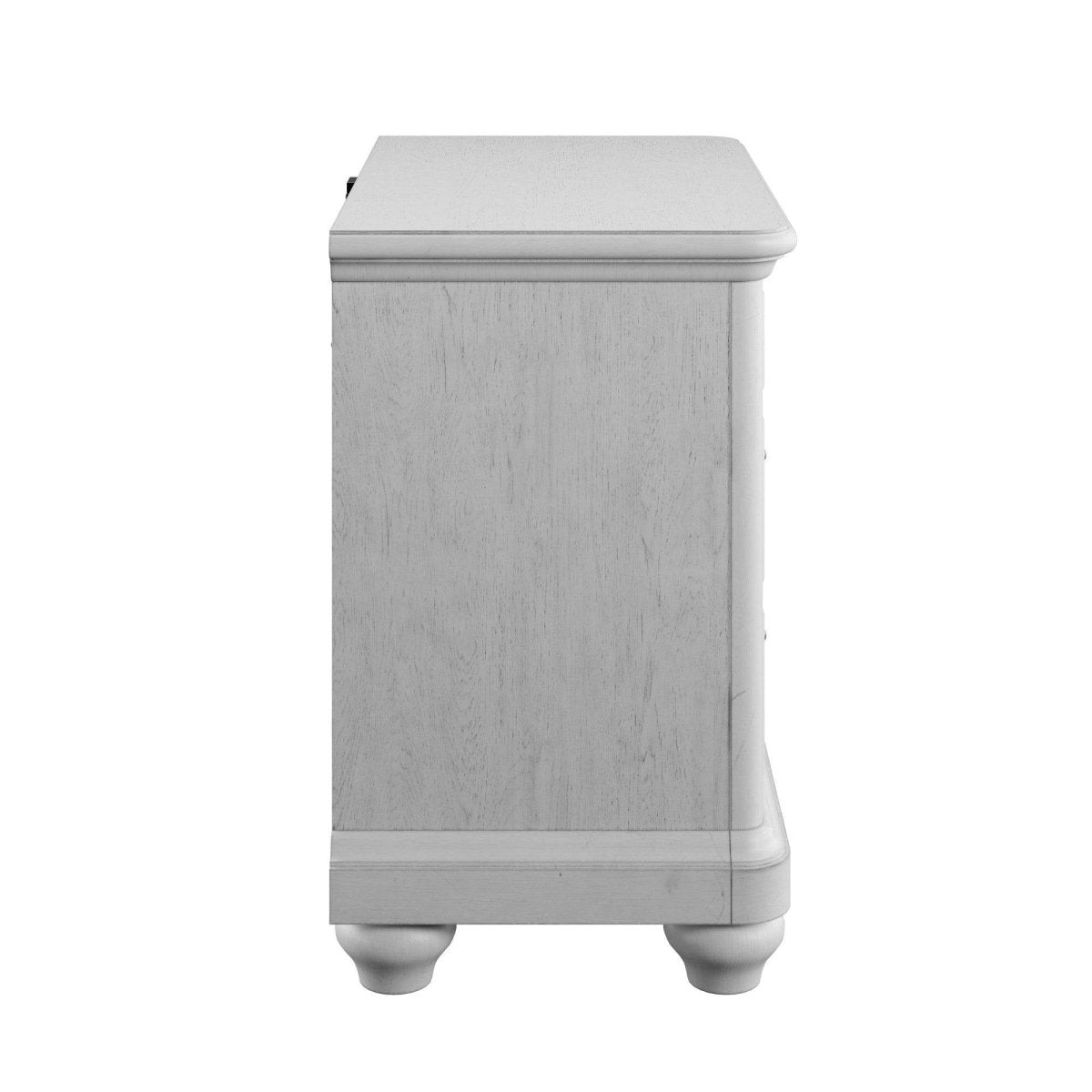 Gray Solid Wood Coastal Farmhouse 3 - Drawer Nightstand With USB - Driftwood - Omega Lifestyles