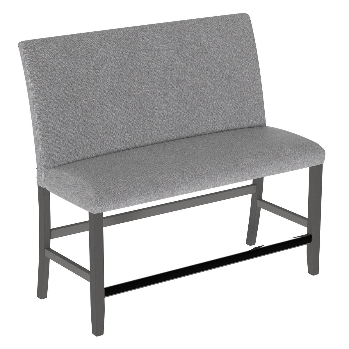 Gray Upholstered Engineered Wood Transitional Bench With Back - Driftwood - Omega Lifestyles
