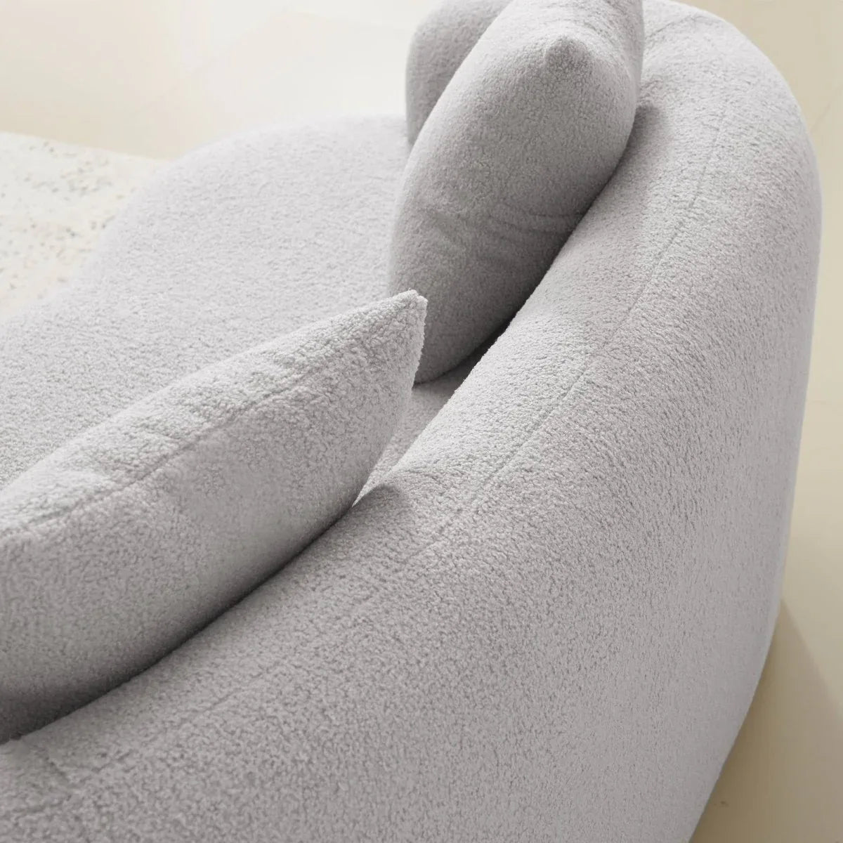 Grey Curved Soft Foam Spring Loveseat With Pillows - Omega Lifestyles