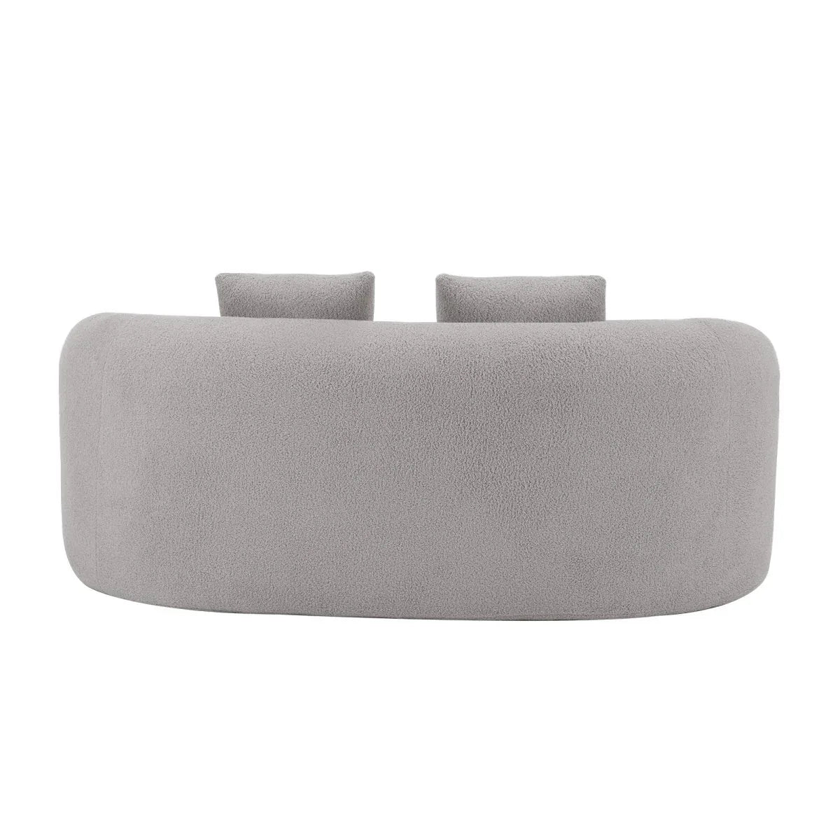 Grey Curved Soft Foam Spring Loveseat With Pillows - Omega Lifestyles