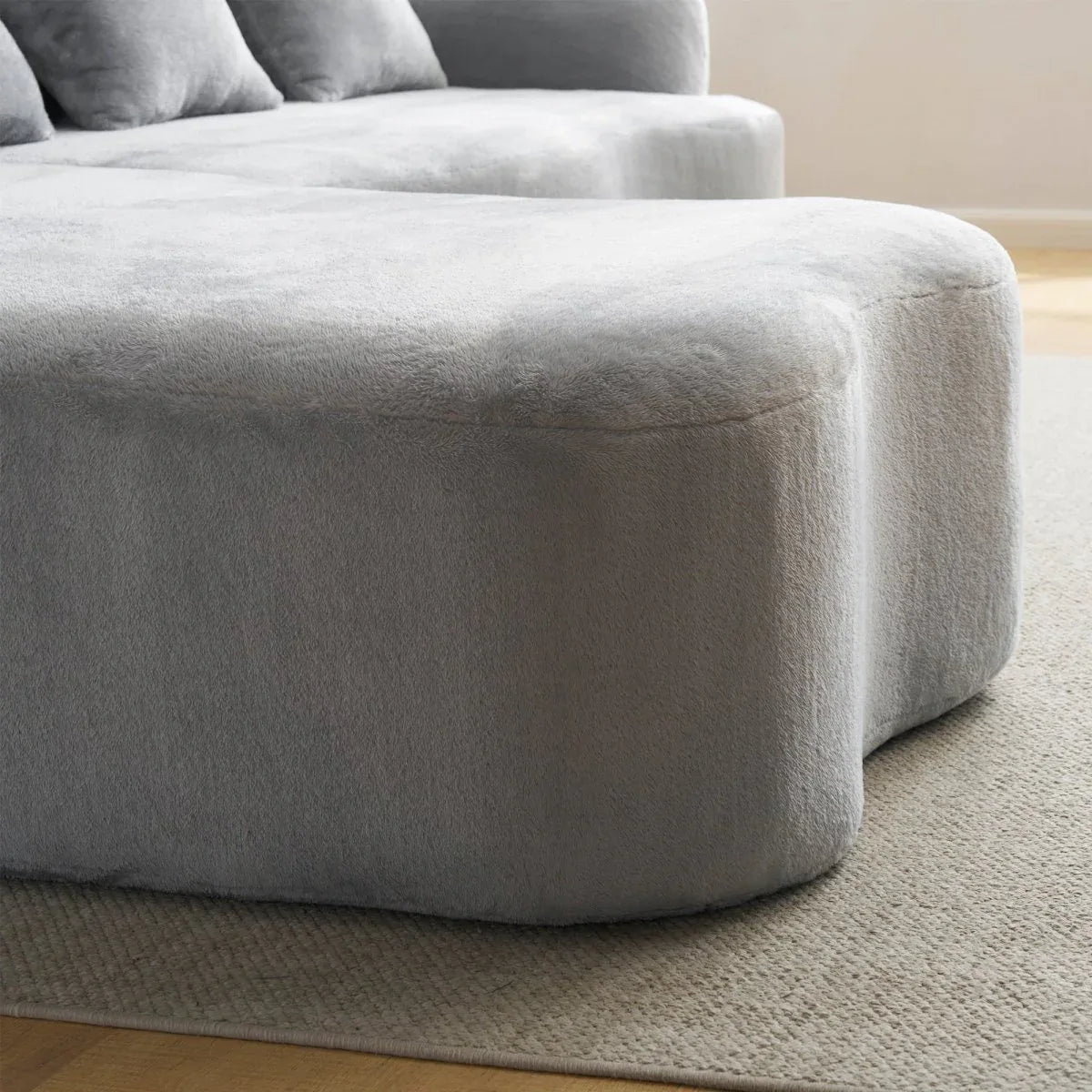 Grey Modular L-Shape Sectional Sofa With Curved Chaise - Omega Lifestyles