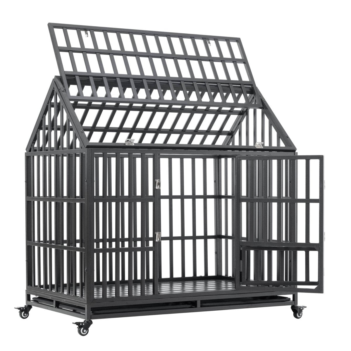 Heavy Duty Carbon Steel Roof Dog Crate Cage - Omega Lifestyles